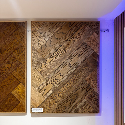 Boston Engineered Real Wood Herringbone Oak Black Grain UV Oiled
